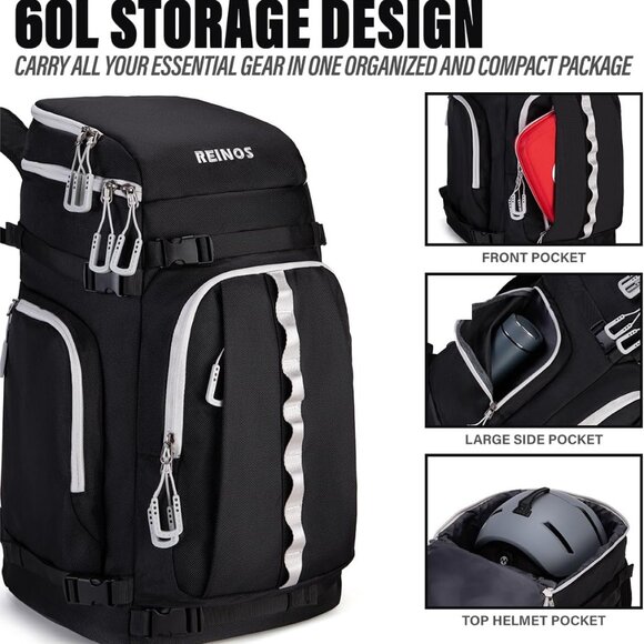 Travel Ski Boot Bag Backpack  60L - Picture 8 of 8